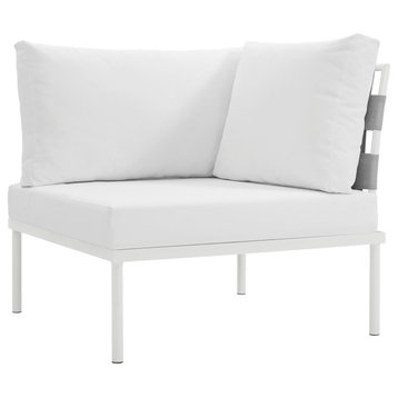 Harmony Outdoor Aluminum Corner Sofa, White White