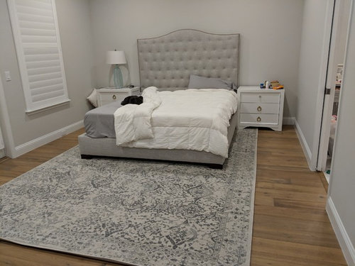What Size Rug For Under A California, How Big Of A Rug To Put Under Queen Bed