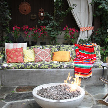 patio bench firepit