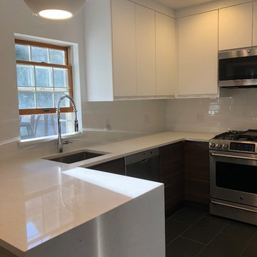 Voxtorp White and Walnut IKEA kitchen in Staten Island