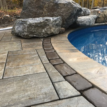 Pool Project with Diving Rock and Small Water Feature