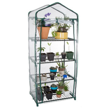Pure Garden 4 Tier Mini Greenhouse With Cover 27.5x19x63"