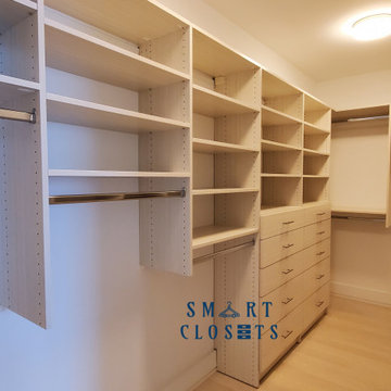 Master Walk In Closet - Etched White Chocolate Designed By Smart Closets