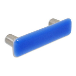 CKP - Art Glass Pull, Light Sky Blue, Dull Brushed Nickel Base - Cabinet And Drawer Handle Pulls