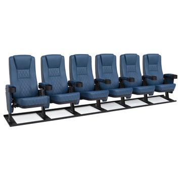 Seatcraft Madrigal Movie Theater Seating, Blue, Row of 6
