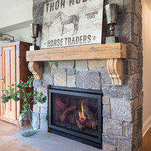Fireplace Mantle & Exterior Rock