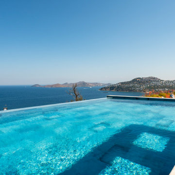 Blue Bead Porcelain Tiles - Bodrum,Mugla Villa