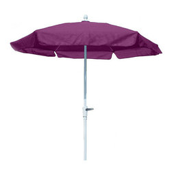 FiberBuilt Umbrellas LLC - Fiberbuilt 7.5ft White Finish Hexagon Garden Umbrella Without Push Tilt - Burgun - Outdoor Umbrellas