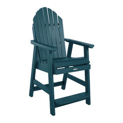 Highwood USA - Hamilton Counter Height Deck Chair, Nantucket Blue - Outdoor Bar Stools And Counter Stools