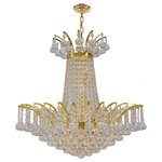 Crystal Lighting Palace - French Empire 8-Light Clear Crystal Chandelier, Gold Finish - This stunning 8-light Crystal Chandelier only uses the best quality material and workmanship ensuring a beautiful heirloom quality piece. Featuring a radiant Gold finish and finely cut premium grade crystals with a lead content of 30%, this elegant chandelier will give any room sparkle and glamour.