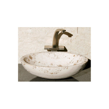Oval Bathroom Sink, 18″ W, Perlina Limestone