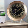 Natural Geo Loving Heart Wall Hanging Brass Accent Plate