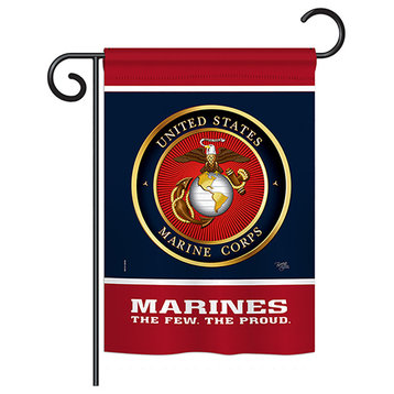 Proud Marine Corps Americana Vertical 28"x40" 13"x18.5" Double Sided Flag, 13"x