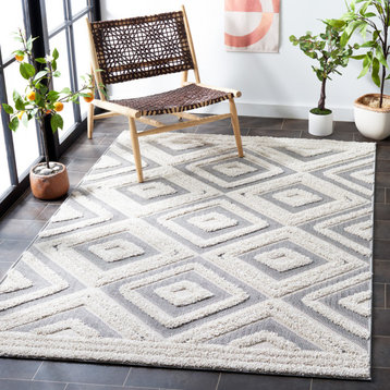 Safavieh Cottage Collection COT202B Rug, Ivory/Grey, 6'7" X 6'7" Square