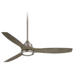 Minka Aire - Minka Aire Skyhawk 60 in. LED Indoor Ceiling Fan, Burnished Nickel - The Minka Aire Skyhawk Ceiling Fan boasts high performance with a modern design featuring three exceptionally carved solid wood blades at a 14 degree pitch and a 60 inch span. An energy efficient DC motor and an integrated 20-Watt LED light encased in etched glass enhances this fresh and clean work of art.  The Skyhawk Ceiling Fan is a perfect combination of form and functionality.