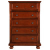 Glory Furniture Meade 5 Drawer Chest in Cherry