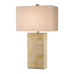 Currey & Company Nikolai Table Lamp in Natural Marble - Table Lamps