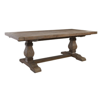 Amelie Dining Table, 84"-114", Desert Gray, French Country, Rectangle Extendable