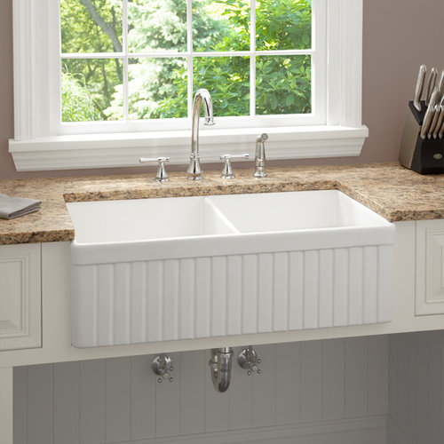 Farmhouse Sinks Baldwin Vs Kohler Or Rohl 33 Inch Baldwin Double Bowl Fireclay Farmhouse Kitchen Sink Fluted A More Info