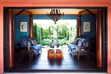Inspiration for an eclectic family room remodel in Miami