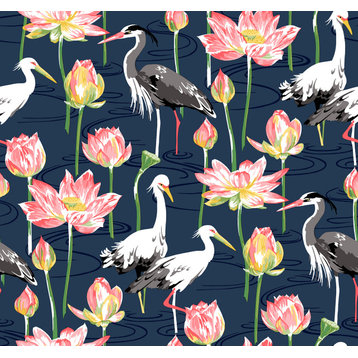 Barton Navy Heron Wallpaper Sample