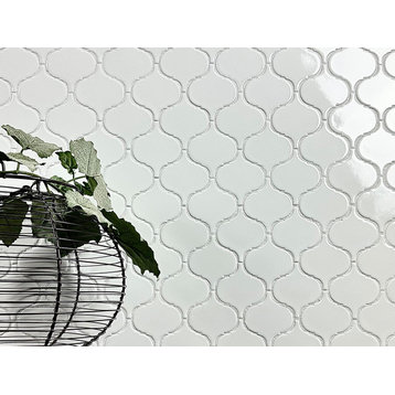 White Arabesque 3x3 Porcelain Lantern Mosaic Wall Backsplash Decorative Tile