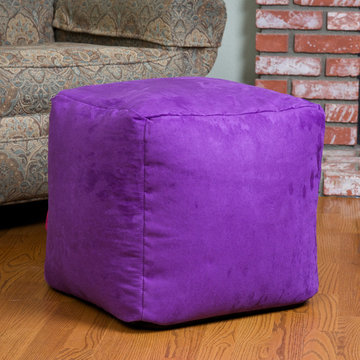 Modern Living Space w/ Microfiber Square Kids Bean Bag, Purple