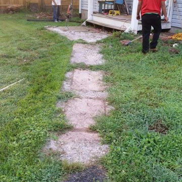Regular concrete walkway
