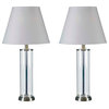 Echo 2-Pack Table Lamp, Glass With Brushed Steel Finish Accents