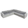 Envy 3-Piece Sectional, Platinum Gray Velvet With Detail and Silver Metal Trim