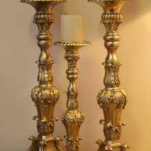 DIY gold candle holders