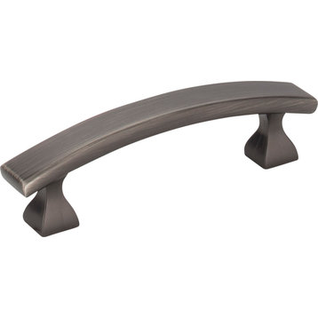 Elements 449-3 Hadly 3 Inch Center to Center Curved Square Bar - Brushed Pewter