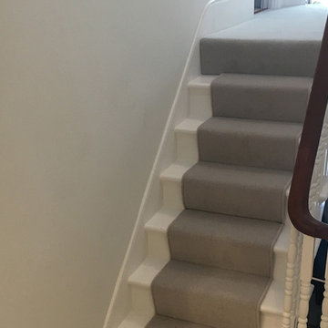 Light Carpet Installed to Stairs