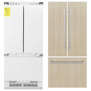 ZLINE 36, Panel Ready French Door Built-In Refrigerator With Ice Maker RBIV-36