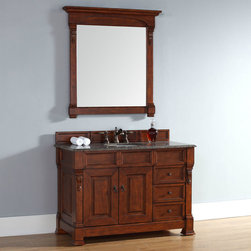 48 inch Cherry Finish Single Traditional Bathroom Vanity Optional Countertop - Bathroom Vanities And Sink Consoles