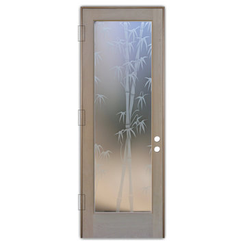 Front Door - Bamboo Shoots - Alder Clear - 36" x 96" - Knob on Right - Push Open