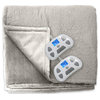 Perfect Fit Quilted Medallion Electric Heated Warming Blanket Full Taupe