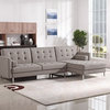 Divani Casa Smith Modern Brown Fabric Sectional Sofa