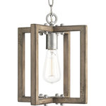 Progress Lighting - Progress Lighting Turnbury 1-Light Mini-Pendant - Nautical and coastal-inspired one-light mini-pendant is popular in a variety of today's home designs. Turnbury pendants feature a solid wood frame surrounded with hand-painted, galvanized metal fittings. The distressed pine frame finish is reminiscent of driftwood that has been weathered in the sun.