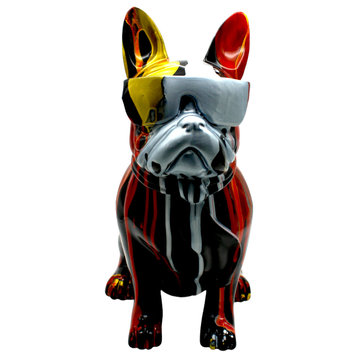 Interior Illusions Plus Red Expressionist Dog With Glasses 14" Tall
