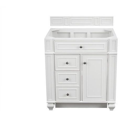 Bristol 30" Single Vanity, Bright White, No Top