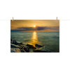 Sunset On Ocean, Sea, Beach Landscape Photo Unframed Wall Art Print