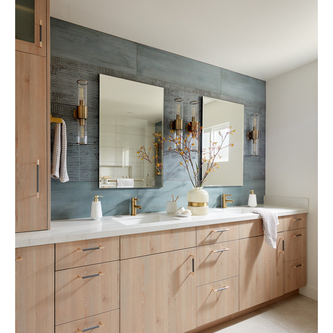Blue Textured Master Bath
