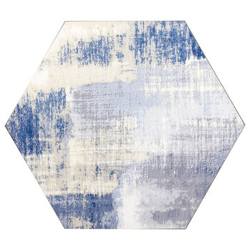 Nature 8 in x 8 in Glass Hexagon Tile in Cement Blue