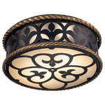 Metropolitan - Montparnasse 2 Light Flush Mount, French Coal/Gold Leaf Highlights - This 2 light Flush Mount from the Montparnasse collection by Metropolitan will enhance your home with a perfect mix of form and function. The features include a French Coal/Gold Leaf Highlights finish applied by experts.