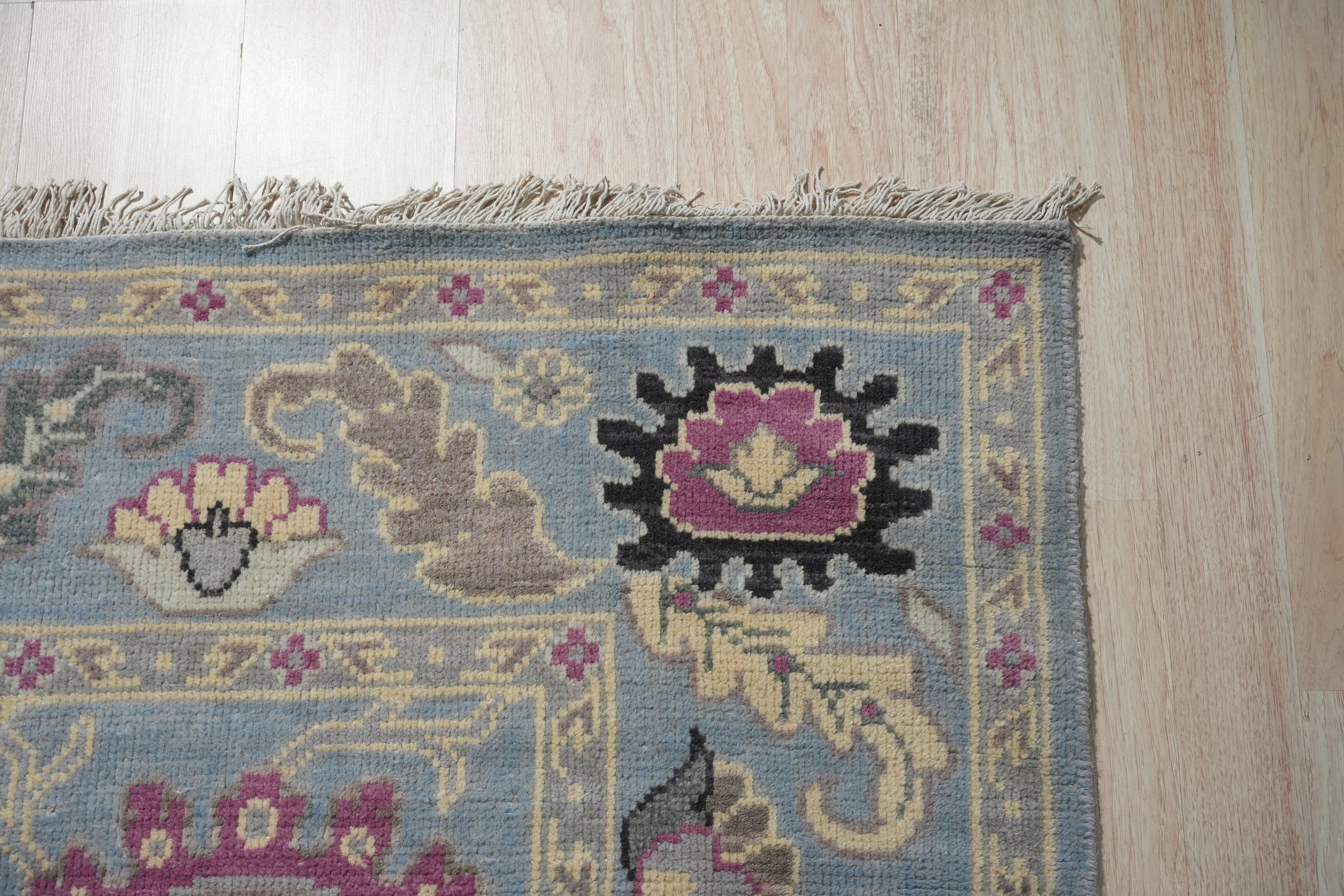 6×9 Feet Handmade Carpet Blue Hand Knotted Palace Wool