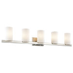 Livex Lighting - Astoria Bath Light, Chrome - The minimalist Astoria collection draws the eye to the soft, warm glow of the light emitted from the cylindrical satin opal etched glass shades available in a brilliant polished chrome, a subdued brushed nickel or  a soft olde bronze.