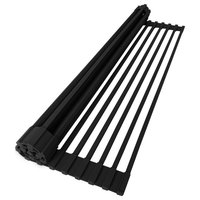 STYLISH 15 1/4" Black Workstation Sink Roll-up Drying Rack/Trivet