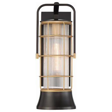 Rivamar 1-Light Lantern in Oil Rubbed Bronze With Gold