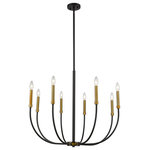 Z-Lite - Haylie Eight Light Chandelier, Matte Black / Olde Brass - Shapely contours highlight the appeal of this two-tone eight-light chandelier. The candelabra-type design features a rich matte black and olde brass finish for a warm elegant touch. This alluring chandelier will add a discernible charm to any dining room foyer kitchen or entertainment room.
